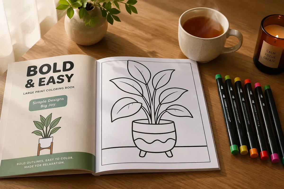 Bold and Easy coloring book for ADHD relief