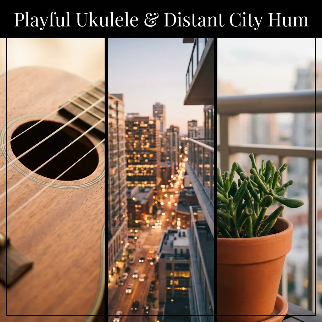 Playful Ukulele & Distant City Hum - ASMR Ambient Soundscape (Extended Edition)