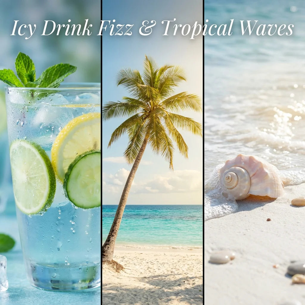 Icy Drink Fizz & Tropical Waves - ASMR Ambient Soundscape (Extended Edition)