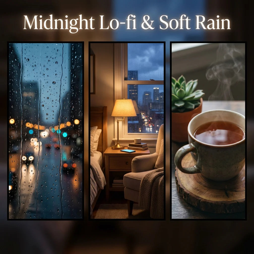Midnight Lo-fi & Soft Rain - ASMR Ambient Soundscape (Extended Edition)