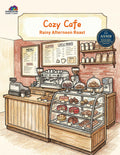 Cozy Cafe adult coloring book printable PDF – coffee-themed cozy cafe illustrations for mindfulness