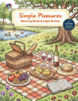 Simple Pleasures: Mindful Adult Coloring Book - Cover Illustration - Great for mindful coloring pdf and slow-living and an...