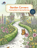 Garden Corners floral adult coloring book printable PDF – botanical garden illustrations