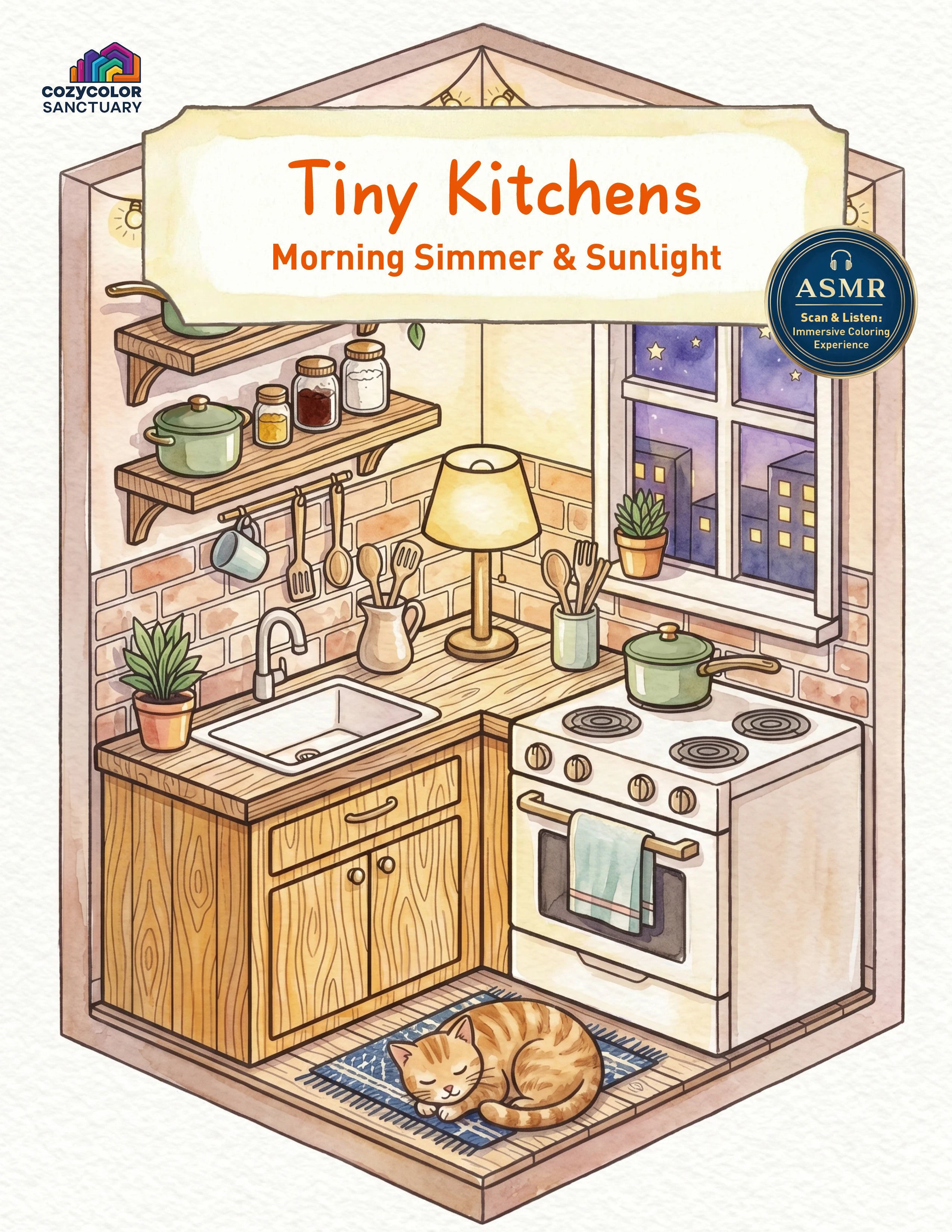 Tiny Kitchens (Digital Coloring Book | Printable PDF)