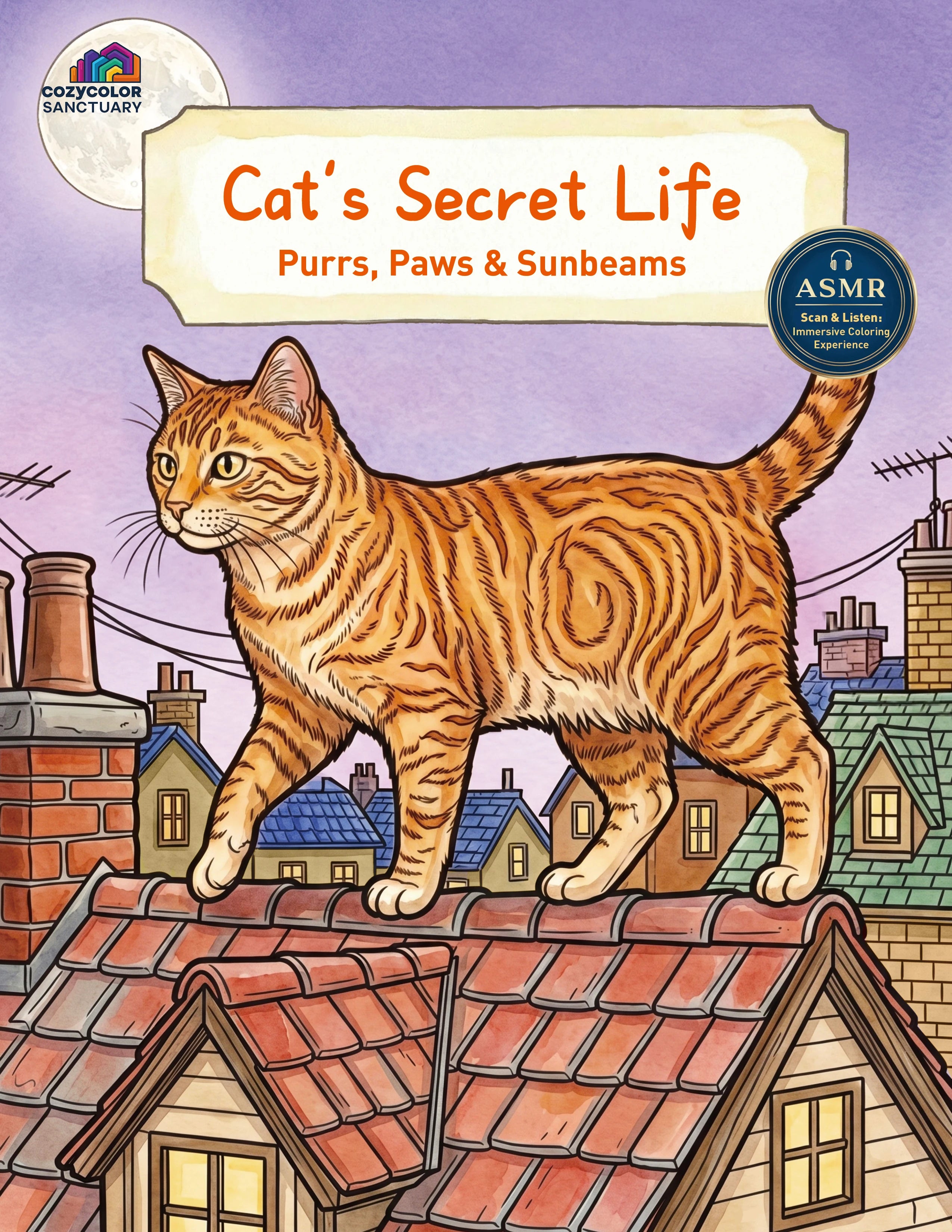 Cat's Secret Life (Digital Coloring Book | Printable PDF)